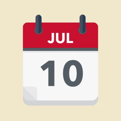 Calendar icon showing 10th July