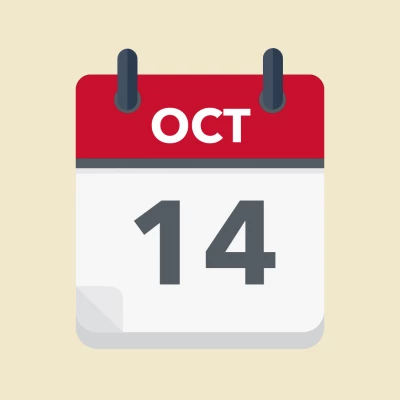 Calendar icon showing 14th October