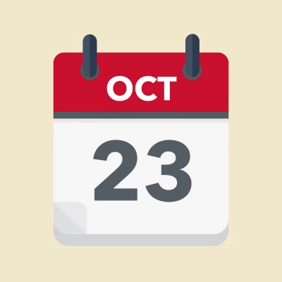 Calendar icon showing 23rd October