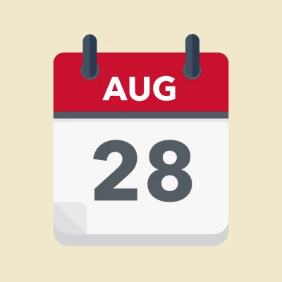 Calendar icon showing 28th August