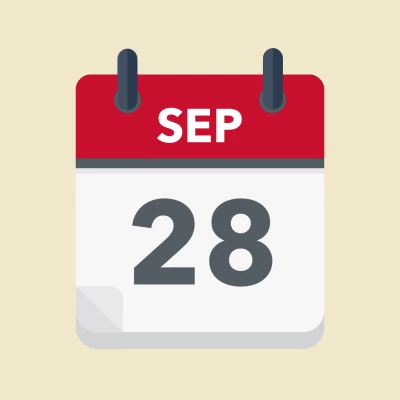 Calendar icon showing 28th September