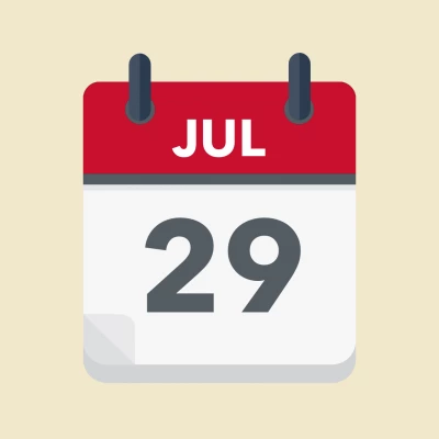 Calendar icon showing 29th July