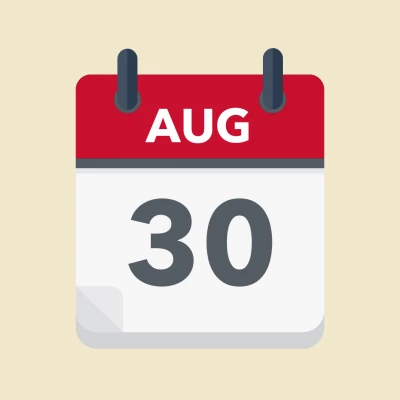 Calendar icon showing 30th August