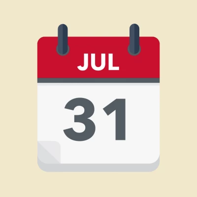 Calendar icon showing 31st July